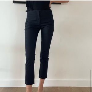 THE ROW dark navy skinny stretch cropped low waist trousers 6